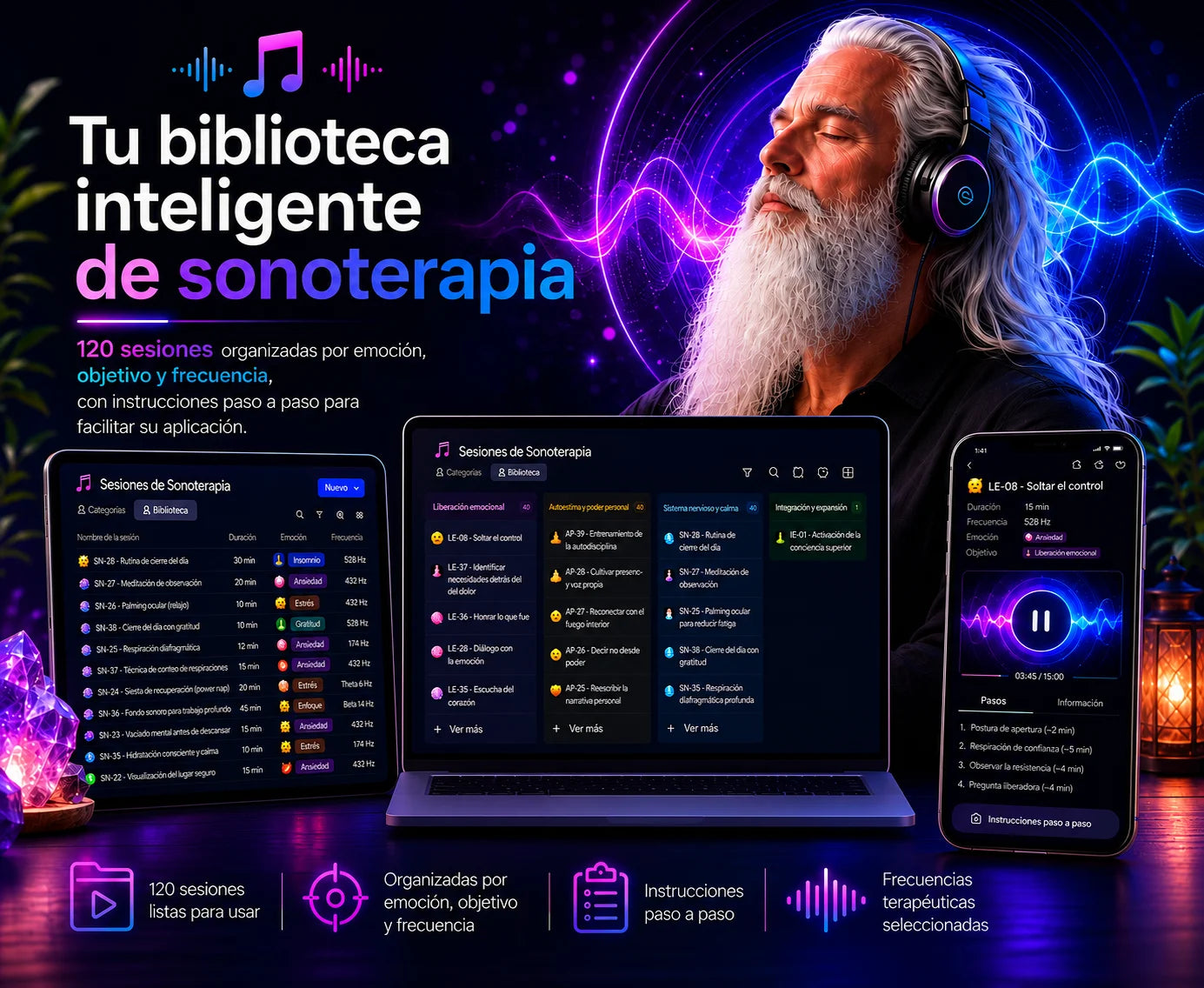 🎧 Biblioteca de Sonoterapia + 3 Bonos Exclusivos 🎁